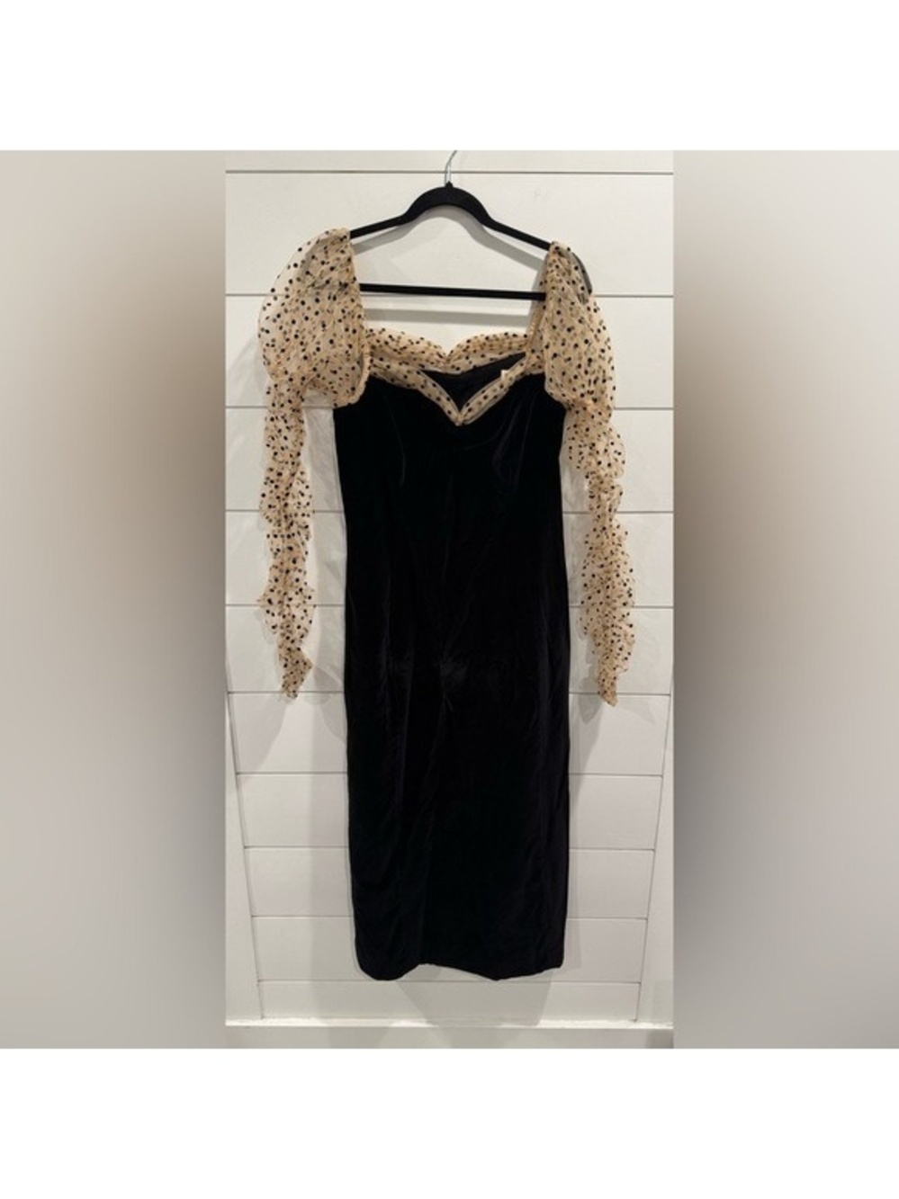 Doen black velvet tulle polka dot Criselda dress Heirloom collection